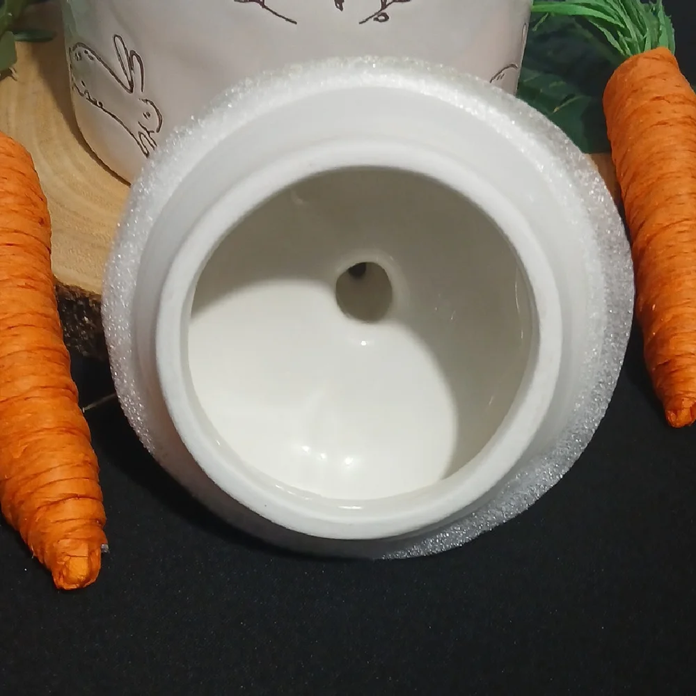 Whimsical Bunny and Carrot Ceramic Canister NWT - Picture 5 of 12